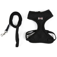 HKM-881427 Anti-Skid Mesh Cat Harness with Leash - Adjustable Neck and Chest Fit