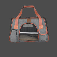 HKM-881427 Portable Cat and Dog Carrier Bag with Safety Features and Storage Pockets