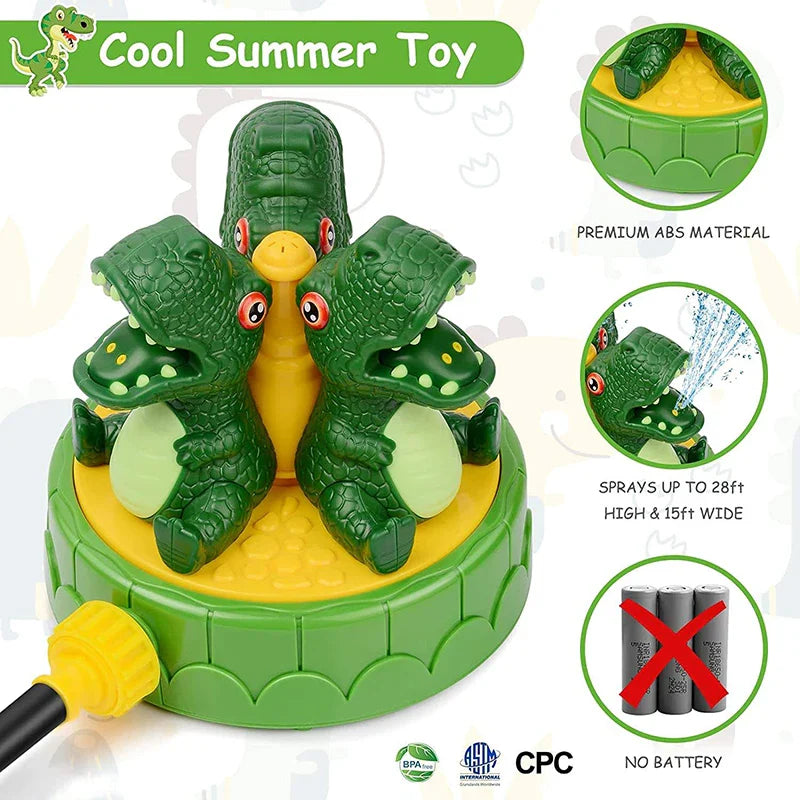 HKM-881491 Dinosaur Sprinkler Water Play Toy for Kids - Summer Outdoor Lawn Fun