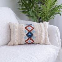 HKM-881619 Moroccan Fringed Tufted Throw Pillow Case - Cotton with PP Cotton Filling - 45x45CM & 45x30CM Sizes Available