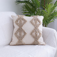 HKM-881619 Moroccan Fringed Tufted Throw Pillow Case - Cotton with PP Cotton Filling - 45x45CM & 45x30CM Sizes Available