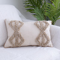 HKM-881619 Moroccan Fringed Tufted Throw Pillow Case - Cotton with PP Cotton Filling - 45x45CM & 45x30CM Sizes Available