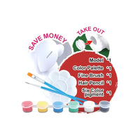 HKM-881811 DIY Vinyl Painting Piggy Bank with Lights and Music - Christmas Deer, Santa Claus, Snowman Sculpture for Kids