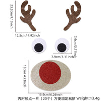 HKM-882003 Christmas Themed Felt Cloth Door Sticker Set - Snowman, Moose, Elk Designs