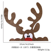 HKM-882003 Christmas Themed Felt Cloth Door Sticker Set - Snowman, Moose, Elk Designs