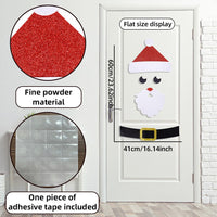 HKM-882003 Christmas Themed Felt Cloth Door Sticker Set - Snowman, Moose, Elk Designs
