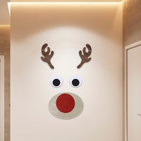 HKM-882003 Christmas Themed Felt Cloth Door Sticker Set - Snowman, Moose, Elk Designs