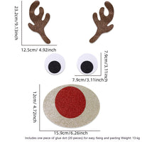 HKM-882003 Christmas Themed Felt Cloth Door Sticker Set - Snowman, Moose, Elk Designs