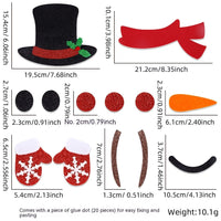 HKM-882003 Christmas Themed Felt Cloth Door Sticker Set - Snowman, Moose, Elk Designs