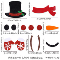 HKM-882003 Christmas Themed Felt Cloth Door Sticker Set - Snowman, Moose, Elk Designs