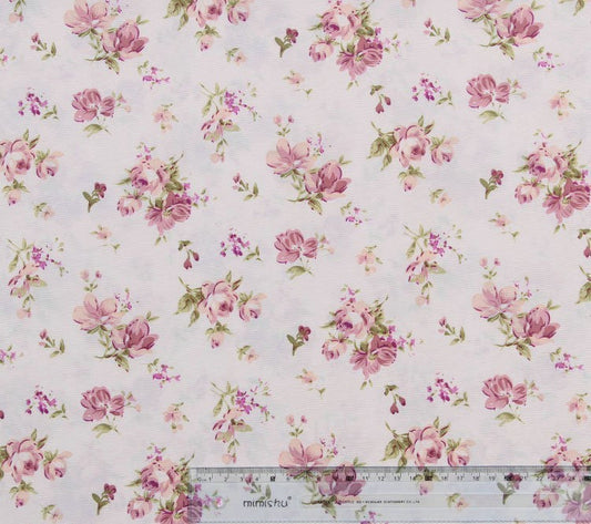 HKM-882067 Calm Rose Textile Fabric Hanging Belt Apron - 100% Polyester, 1X1.5M Cloth