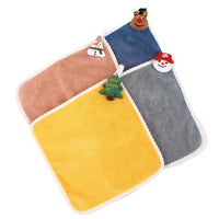 HKM-882067 Coral Velvet Christmas Hand Towel - Soft, Absorbent, 30x30 cm