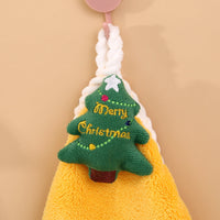 HKM-882067 Coral Velvet Christmas Hand Towel - Soft, Absorbent, 30x30 cm