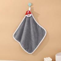 HKM-882067 Coral Velvet Christmas Hand Towel - Soft, Absorbent, 30x30 cm