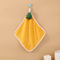 HKM-882067 Coral Velvet Christmas Hand Towel - Soft, Absorbent, 30x30 cm