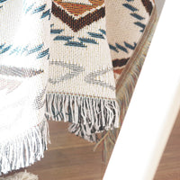 HKM-882067 Cozy Bohemian Knitted Throw Blanket for Bed, Sofa, and Travel Use