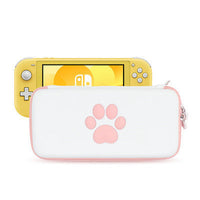 HKM-882259 Cat Paw Portable Storage Bag for Switch Accessories - Advanced PU Material, 12 Card Slots, Travel-Friendly Design