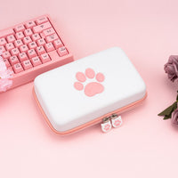 HKM-882259 Cat Paw Portable Storage Bag for Switch Accessories - Advanced PU Material, 12 Card Slots, Travel-Friendly Design