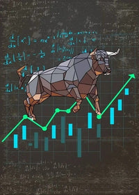 HKM-882323 Abstract Modern Canvas Painting - Bear Market Bull Market Rally Wall Art
