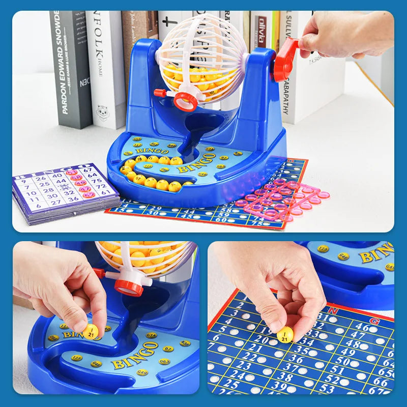 HKM-882387 Interactive Lottery Draw Machine Game for Kids - Fun Bingo Simulation Toy