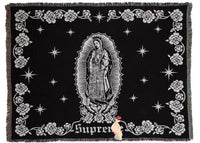 HKM-882387 Virgin Mary Woven Thick Linen Wall Blanket - Decorative Cushion with Floral Cartoon Design