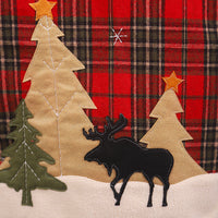 HKM-882451 Forest Plaid Linen Chair Cover - Christmas Decoration, 54x50CM, Two Styles Available