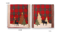 HKM-882451 Forest Plaid Linen Chair Cover - Christmas Decoration, 54x50CM, Two Styles Available