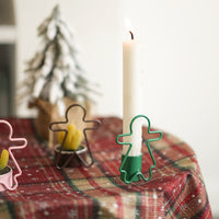 HKM-882515 Gingerbread Man Small Iron Candlestick for Christmas Decoration - Available in Red and Green