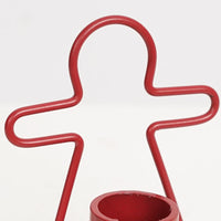 HKM-882515 Gingerbread Man Small Iron Candlestick for Christmas Decoration - Available in Red and Green