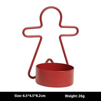 HKM-882515 Gingerbread Man Small Iron Candlestick for Christmas Decoration - Available in Red and Green