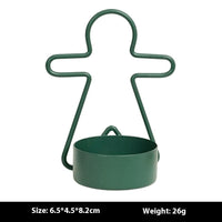 HKM-882515 Gingerbread Man Small Iron Candlestick for Christmas Decoration - Available in Red and Green