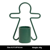 HKM-882515 Gingerbread Man Small Iron Candlestick for Christmas Decoration - Available in Red and Green