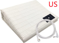 HKM-882707 Grounding Silver Cotton Bed Sheet with Anti-static Properties - Modern Stripes Design in Multiple Sizes