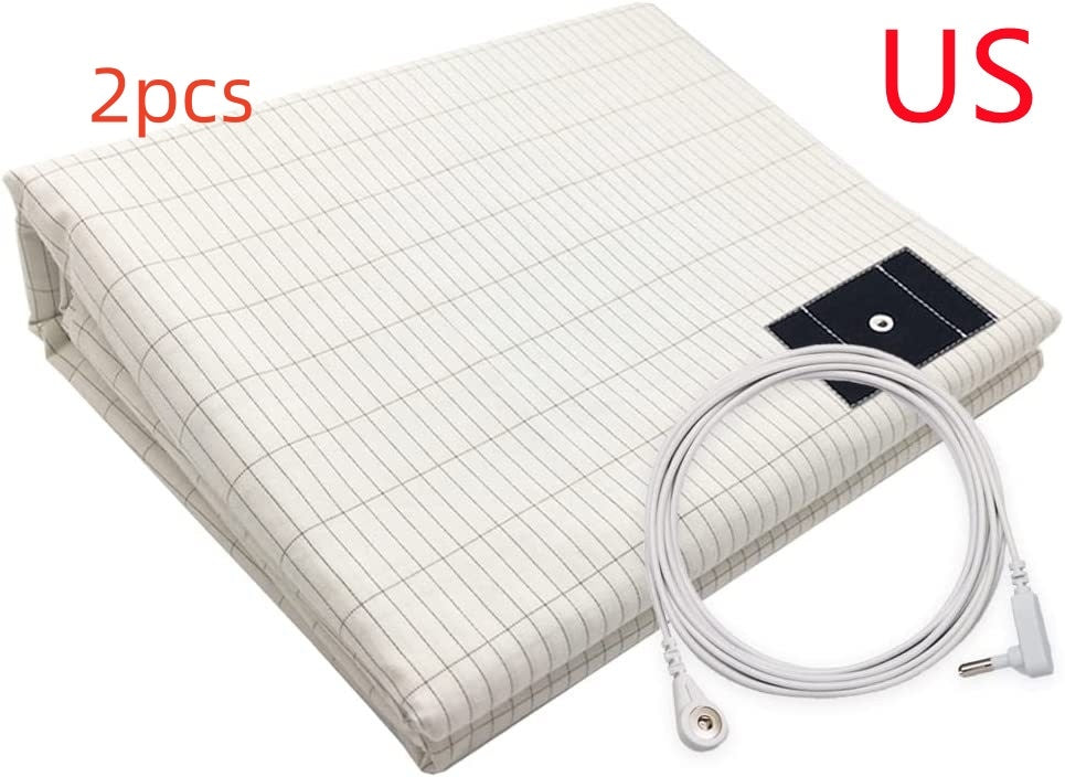 HKM-882707 Grounding Silver Cotton Bed Sheet with Anti-static Properties - Modern Stripes Design in Multiple Sizes
