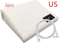 HKM-882707 Grounding Silver Cotton Bed Sheet with Anti-static Properties - Modern Stripes Design in Multiple Sizes