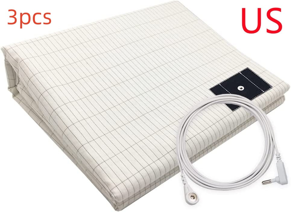 HKM-882707 Grounding Silver Cotton Bed Sheet with Anti-static Properties - Modern Stripes Design in Multiple Sizes
