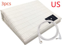 HKM-882707 Grounding Silver Cotton Bed Sheet with Anti-static Properties - Modern Stripes Design in Multiple Sizes
