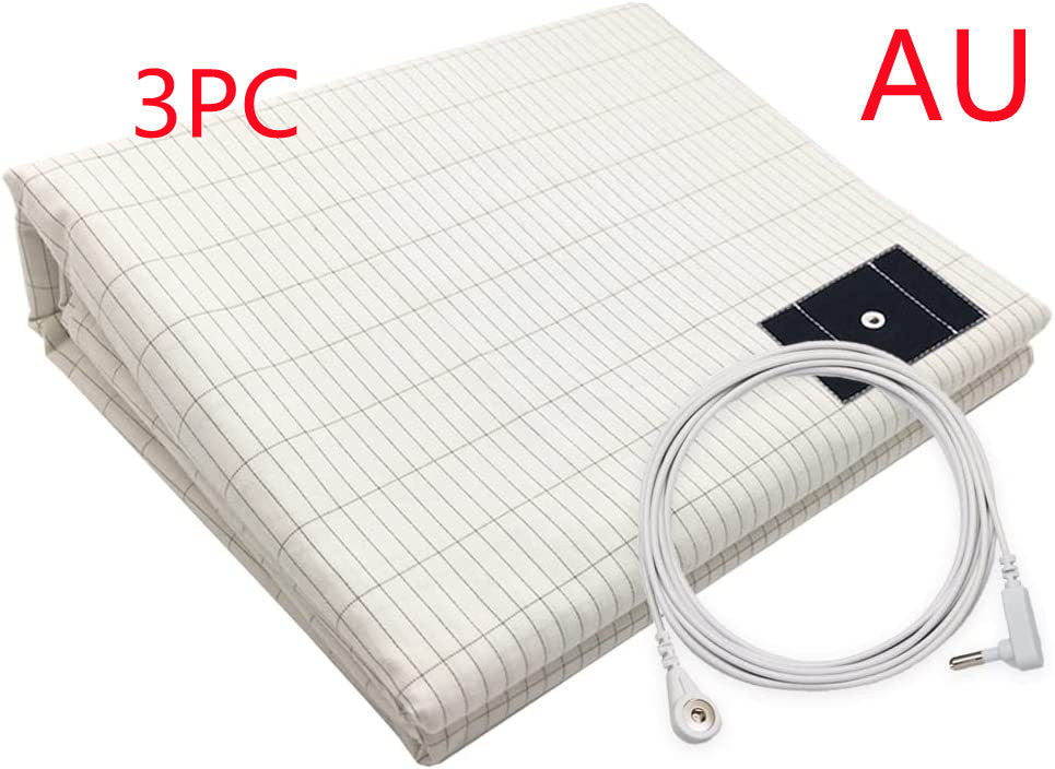 HKM-882707 Grounding Silver Cotton Bed Sheet with Anti-static Properties - Modern Stripes Design in Multiple Sizes