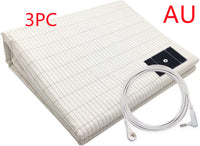 HKM-882707 Grounding Silver Cotton Bed Sheet with Anti-static Properties - Modern Stripes Design in Multiple Sizes