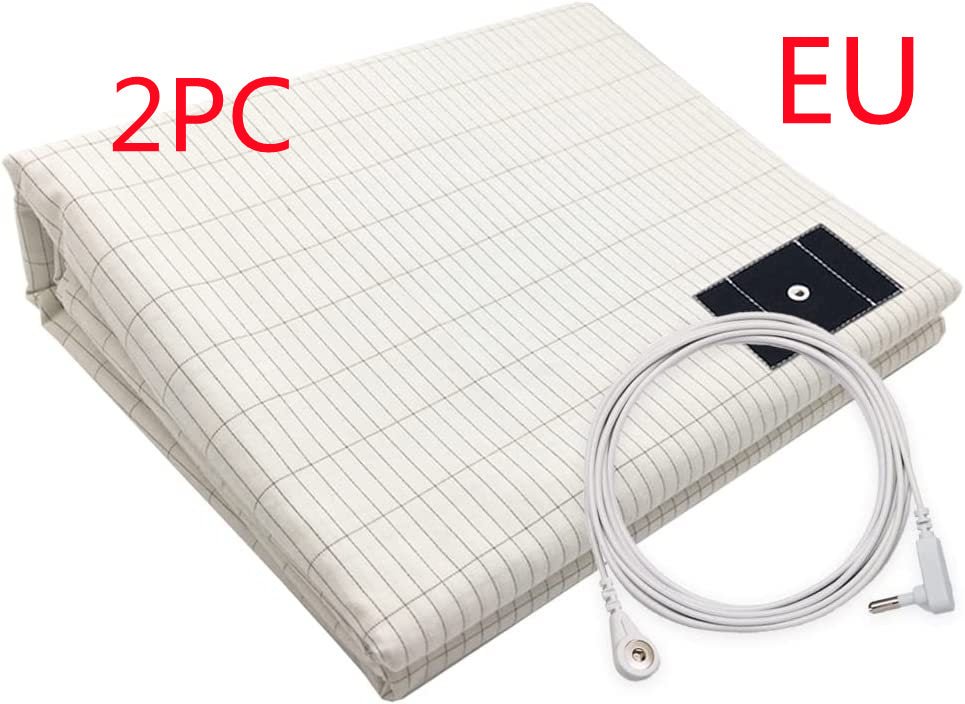 HKM-882707 Grounding Silver Cotton Bed Sheet with Anti-static Properties - Modern Stripes Design in Multiple Sizes