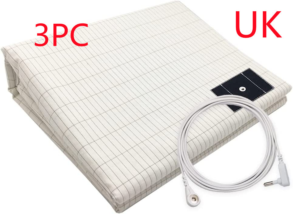 HKM-882707 Grounding Silver Cotton Bed Sheet with Anti-static Properties - Modern Stripes Design in Multiple Sizes