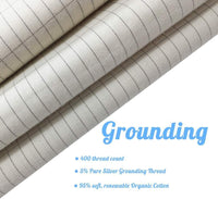 HKM-882707 Grounding Silver Cotton Bed Sheet with Anti-static Properties - Modern Stripes Design in Multiple Sizes