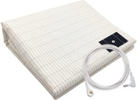 HKM-882707 Grounding Silver Cotton Bed Sheet with Anti-static Properties - Modern Stripes Design in Multiple Sizes