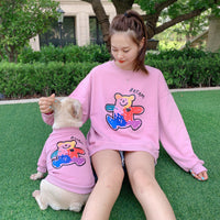 HKM-882835 Teddy Kirkiey Spring Autumn Two-Legged Cotton Sweater for Cats and Dogs in Black, White, Pink