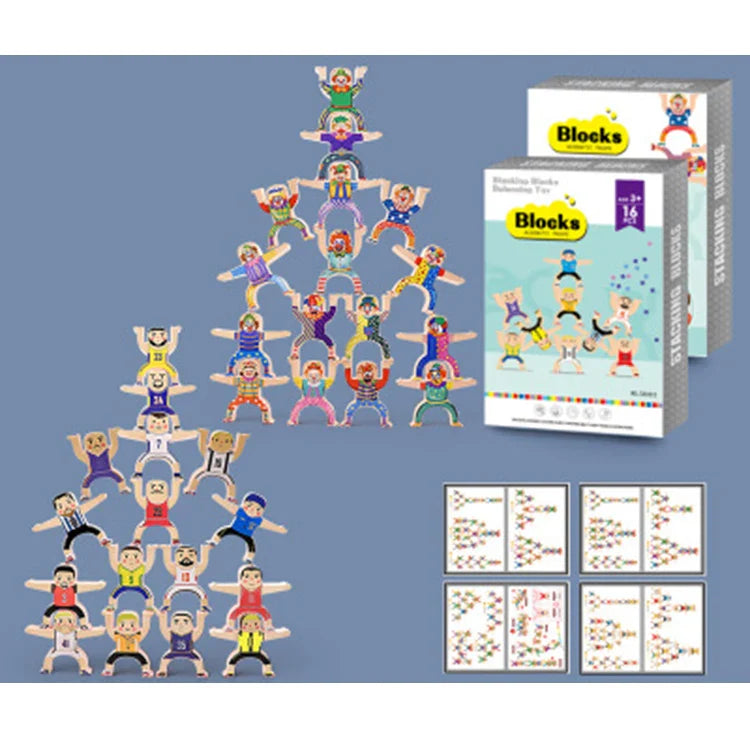 HKM-882963 Colorful Plastic Stacking Block Balance Game for Kids - Fun DIY Acrobatic Toy