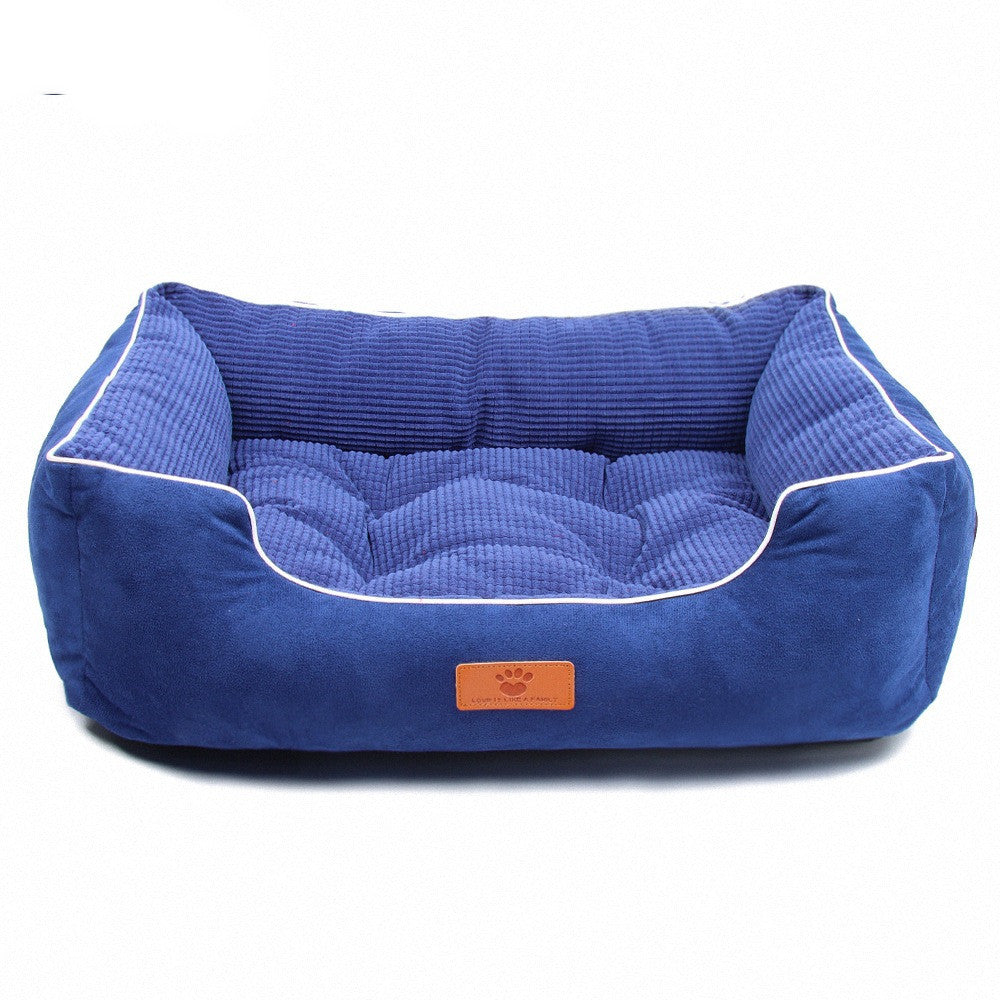 HKM-883027 Double-Sided Cloth Dog and Cat Litter Mat in Red, Blue, and Brown - Multiple Sizes Available