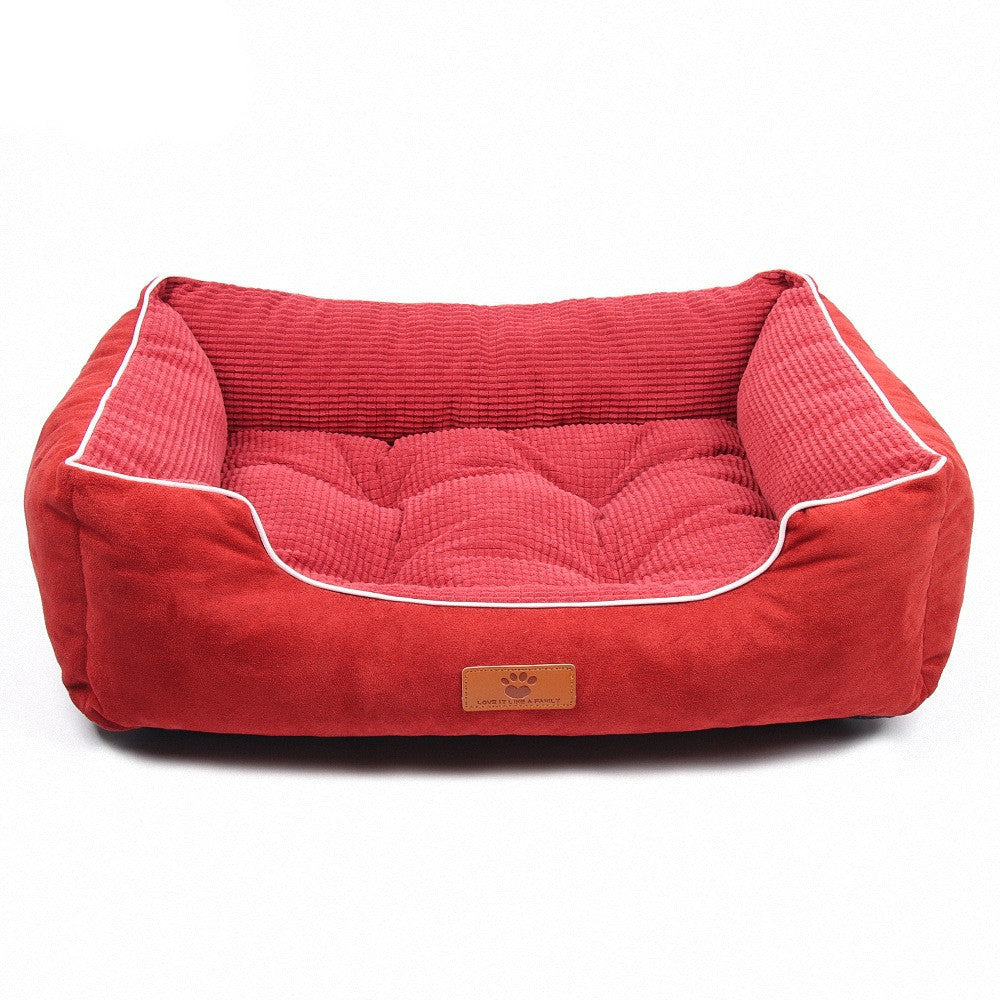 HKM-883027 Double-Sided Cloth Dog and Cat Litter Mat in Red, Blue, and Brown - Multiple Sizes Available