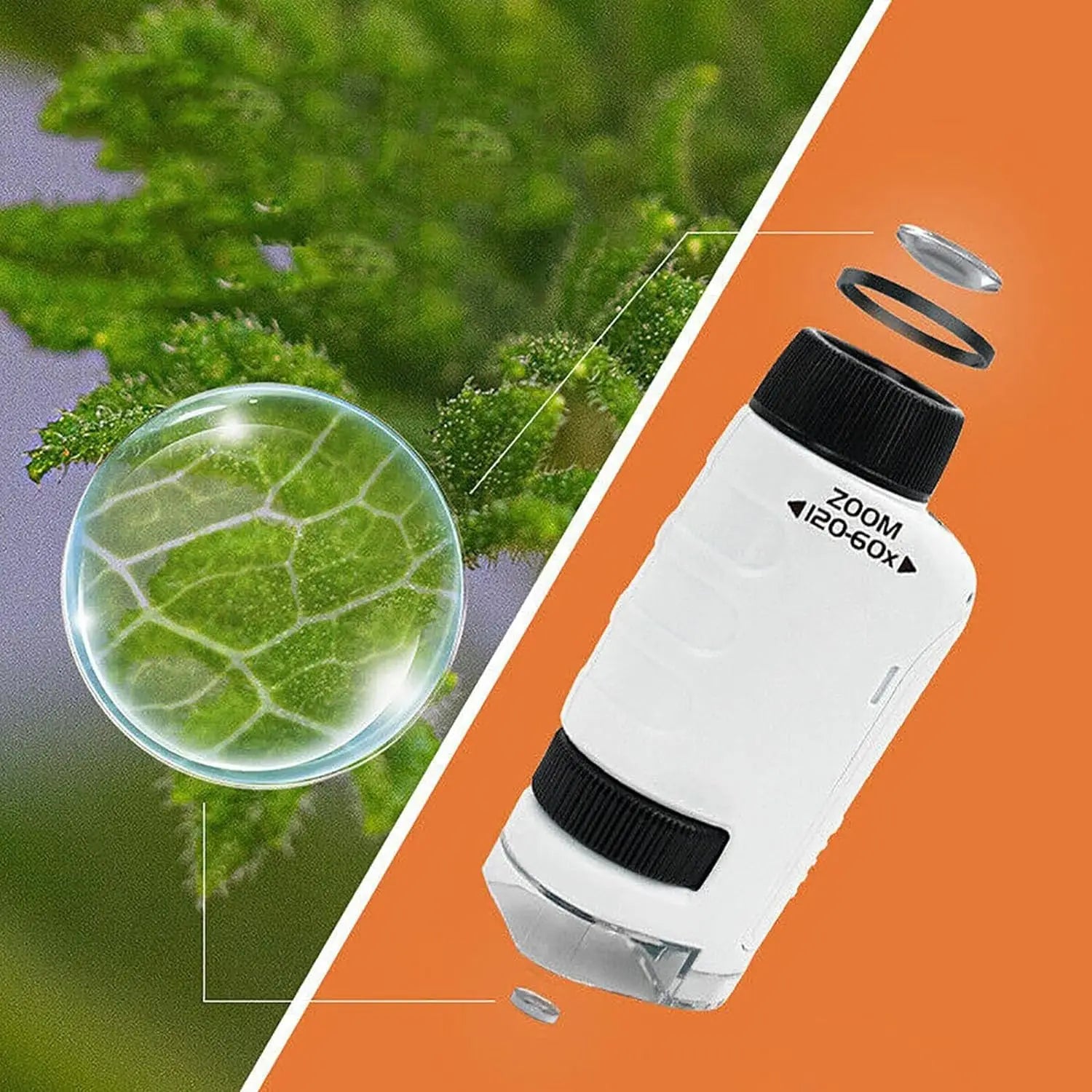 HKM-883027 Portable Handheld Microscope 60x for Kids - Mini Toy Pocket Explorer