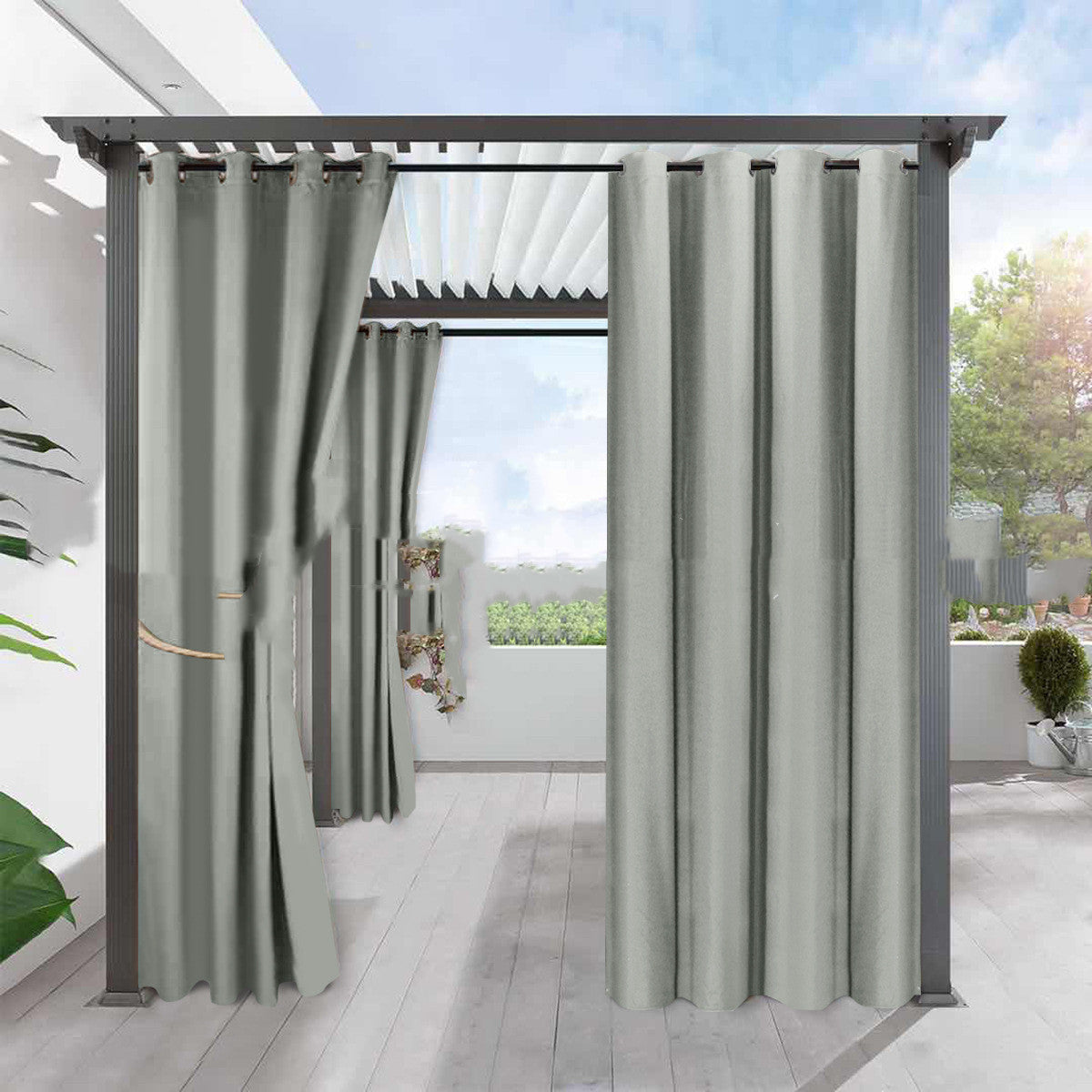 HKM-883091 Full Blackout Solid Color Fine Linen Waterproof Curtain for Heat Insulation and Sun Protection