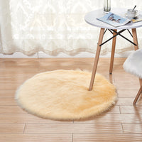 HKM-883155 Artificial Wool Plush Carpet for Living Room or Bedroom, Soft and Warm, Easy to Maintain, Gray/White, 45x45 cm